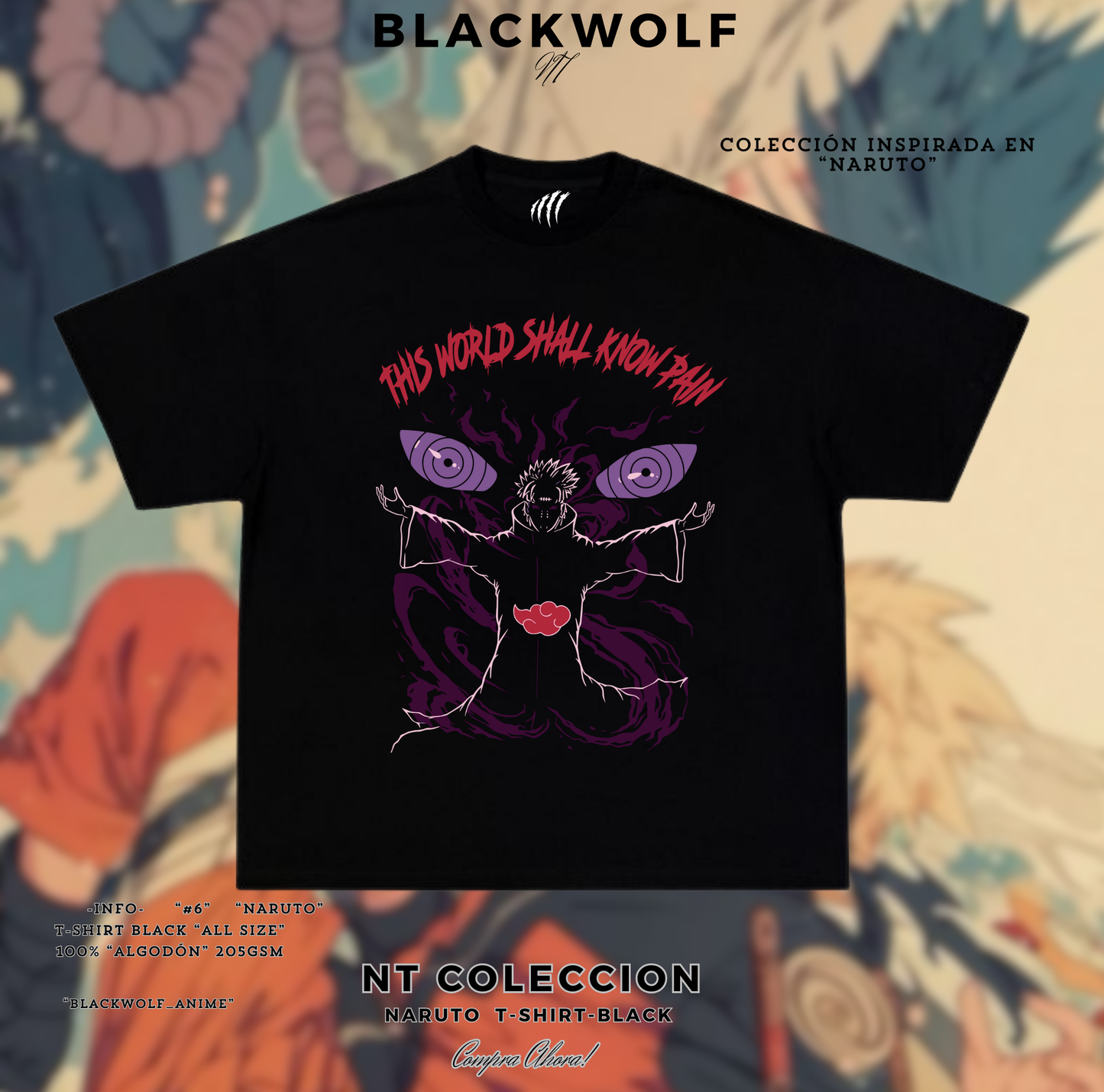 Camiseta de Naruto-Pain