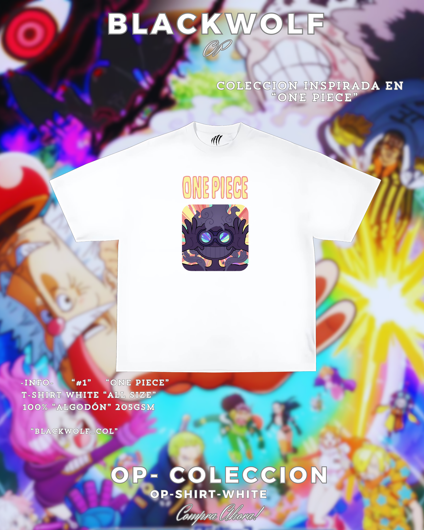 LUFFY GEAR 5 CAMISETA DE ONE PIECE