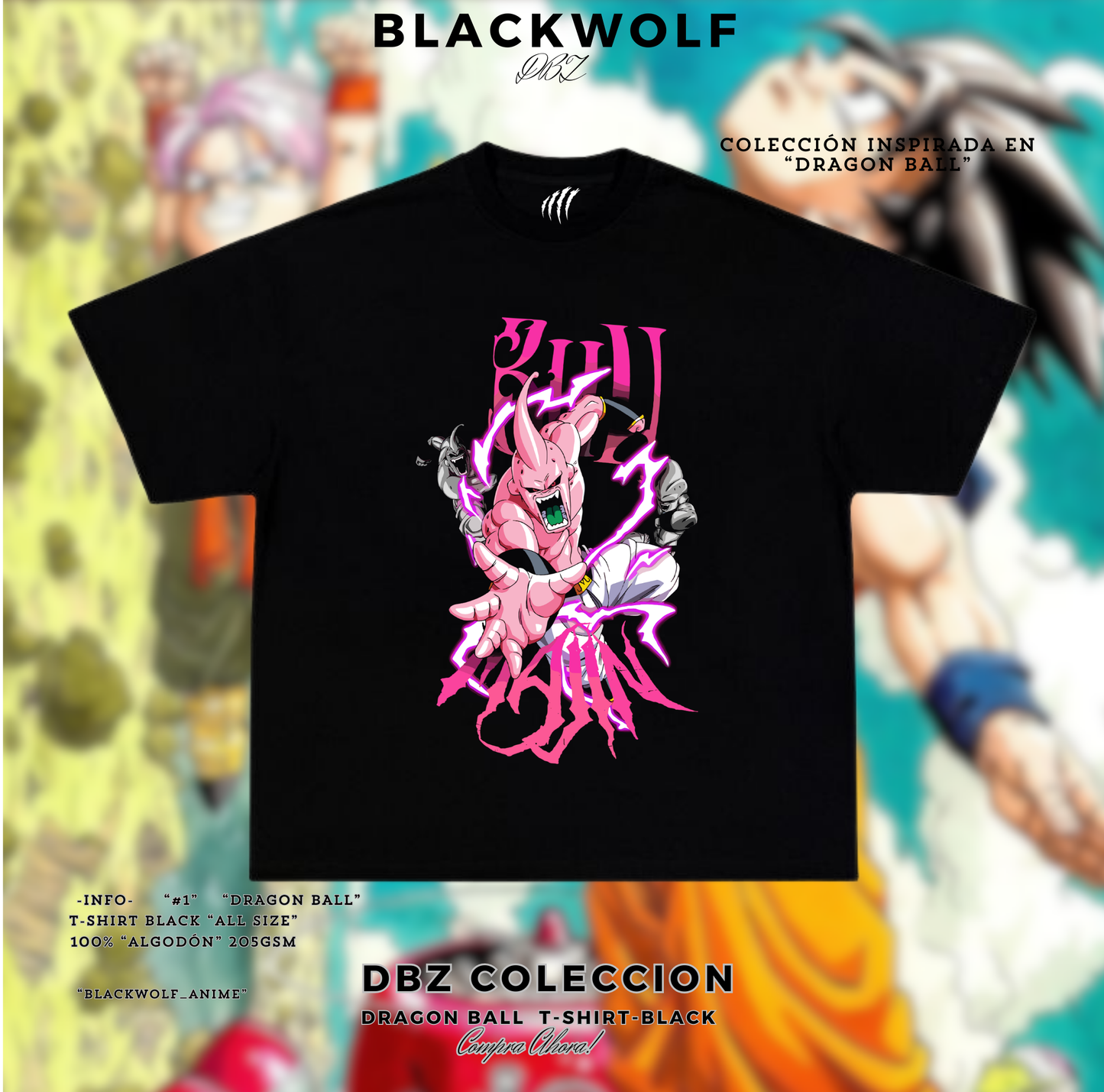 CAMISETA DE DBZ-MANGIN BOO