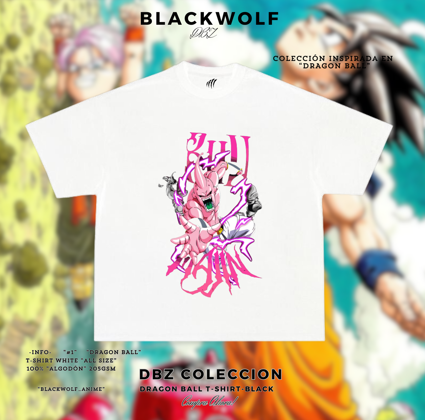 CAMISETA DE DBZ-MANGIN BOO